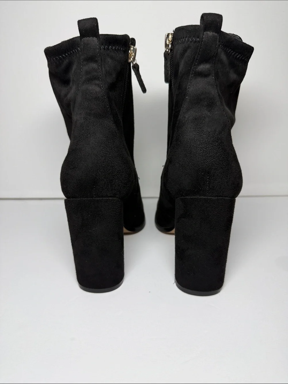 ALDO Black Suede Block Heel Ankle Boots - Women's Size 8 (4